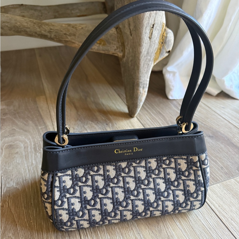 Christian Dior Oblique Jacquard Top Handle Bag Small - Picture 2 of 6